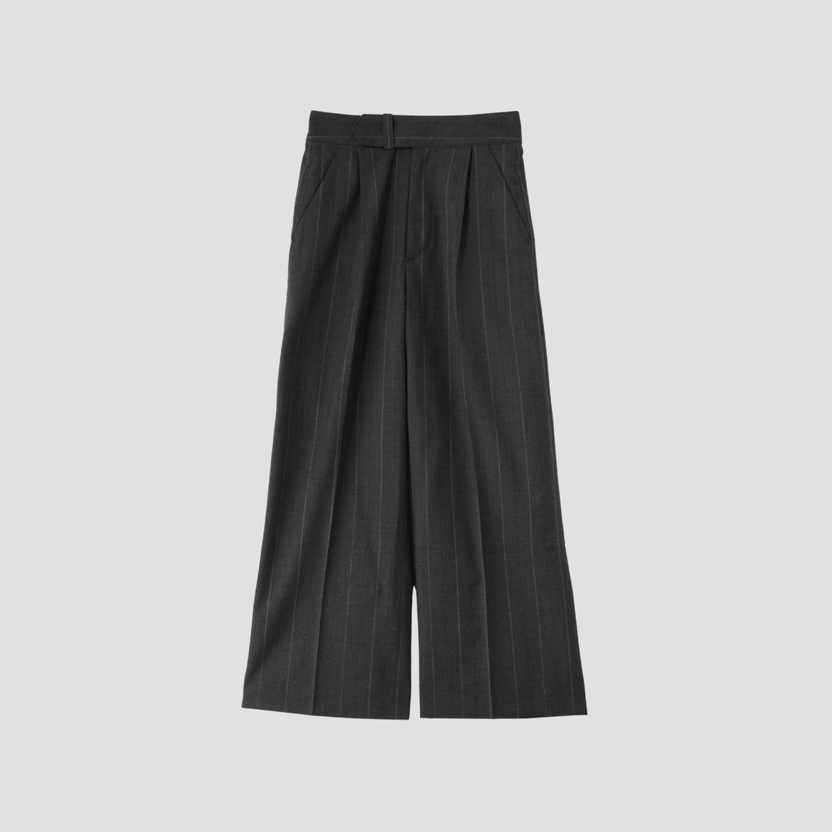 WIDE STRIPE FINE WOOL TROUSERS