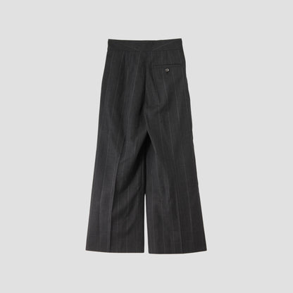 WIDE STRIPE FINE WOOL TROUSERS