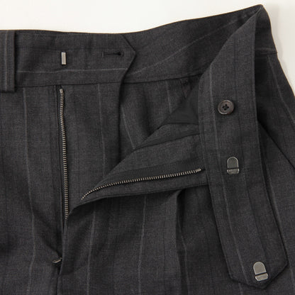 WIDE STRIPE FINE WOOL TROUSERS