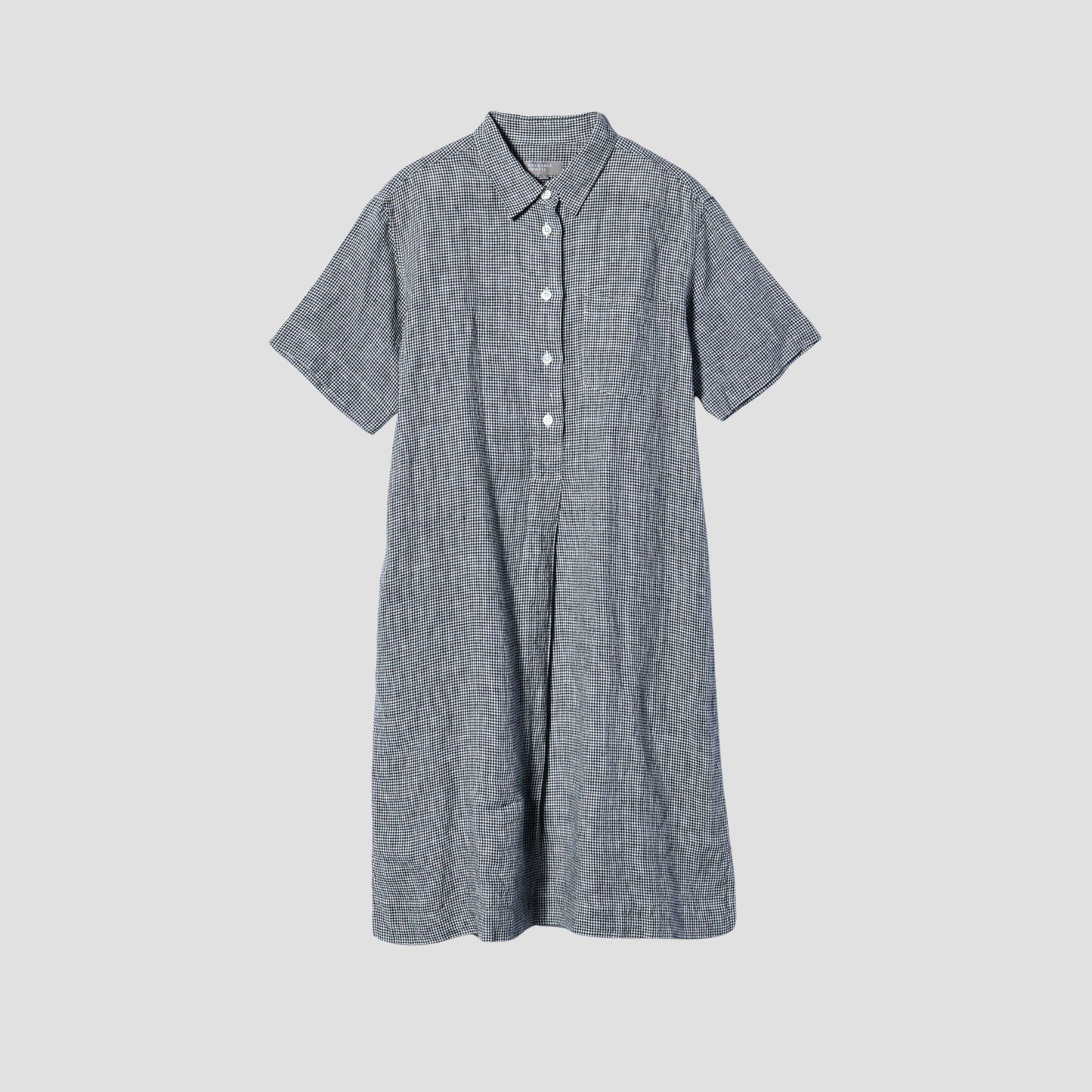 BLACK&WHITE SHIRTING LINEN DRESS