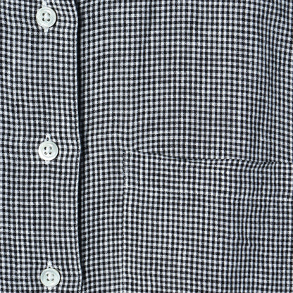 BLACK&WHITE SHIRTING LINEN DRESS