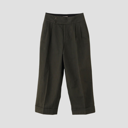 BRUSHED COTTON LINEN TROUSERS