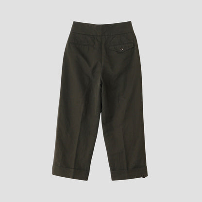 BRUSHED COTTON LINEN TROUSERS