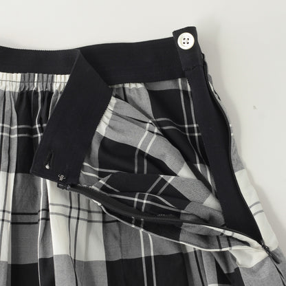 MONO CHECK SILK COTTON SKIRT