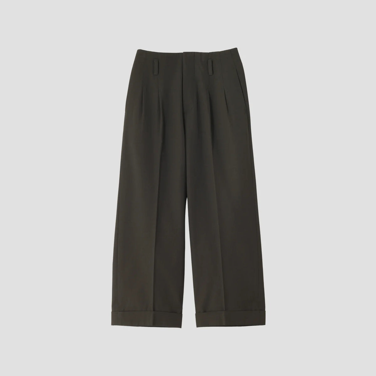 COMPACT COTTON WOOL TROUSERS