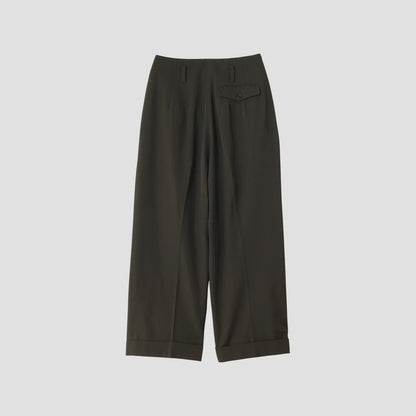 COMPACT COTTON WOOL TROUSERS