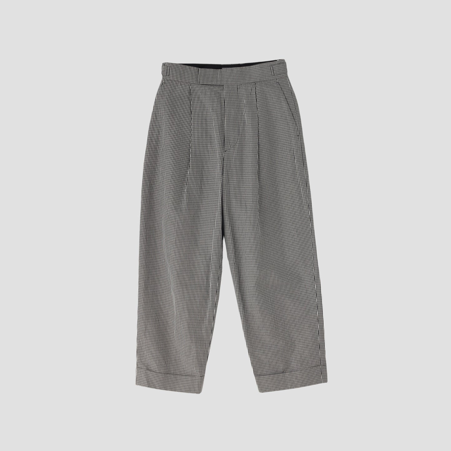 COTTON LINEN GINGHAM TROUSERS
