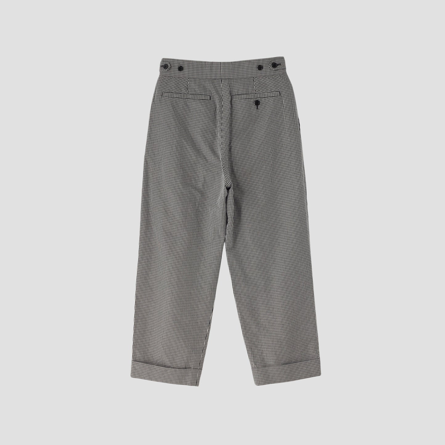 COTTON LINEN GINGHAM TROUSERS