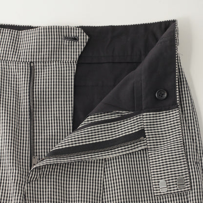 COTTON LINEN GINGHAM TROUSERS