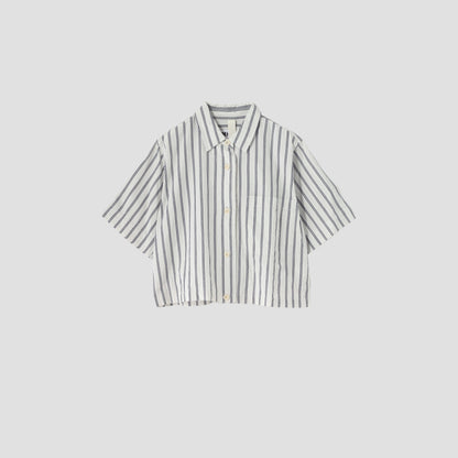 COTTON LINEN TWIN STRIPE SHIRT