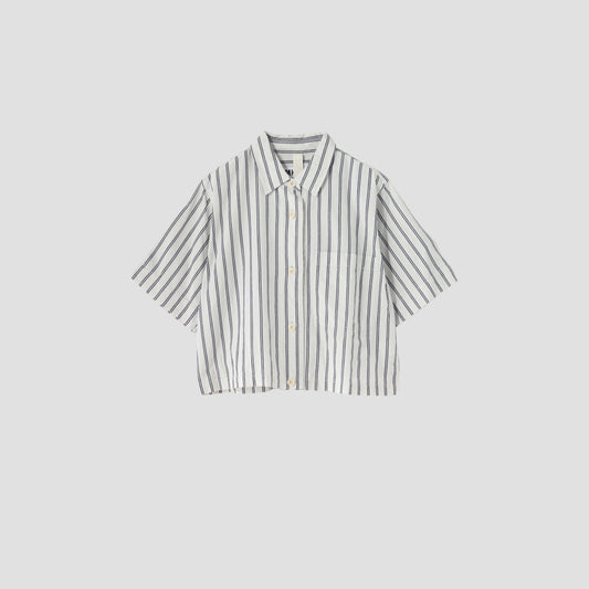 COTTON LINEN TWIN STRIPE SHIRT
