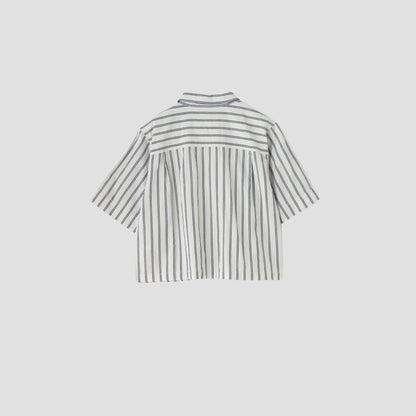 COTTON LINEN TWIN STRIPE SHIRT