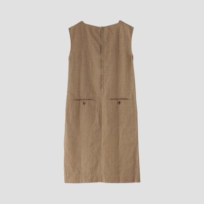 HIGH DENSE LINEN POPLIN DRESS