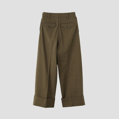 WASHED COTTON TWILL TROUSERS