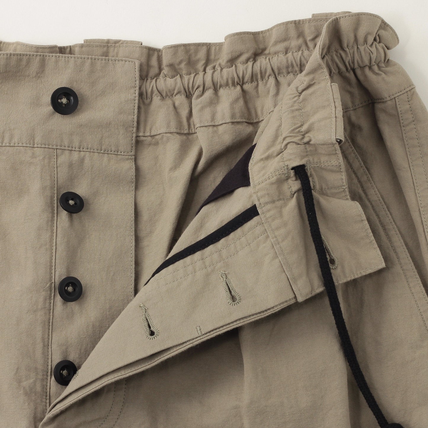 COTTON LINEN PLAIN WEAVE TROUSERS