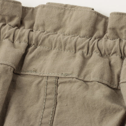 COTTON LINEN PLAIN WEAVE TROUSERS