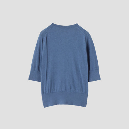 SEA ISLAND COTTON HIGH RIB CARDIGAN KNIT