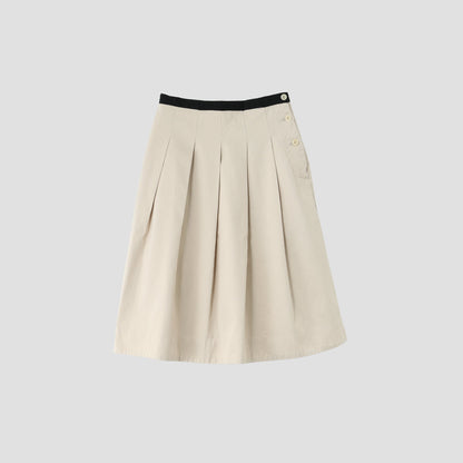 WOOL COTTON HEAVY TWILL SKIRT