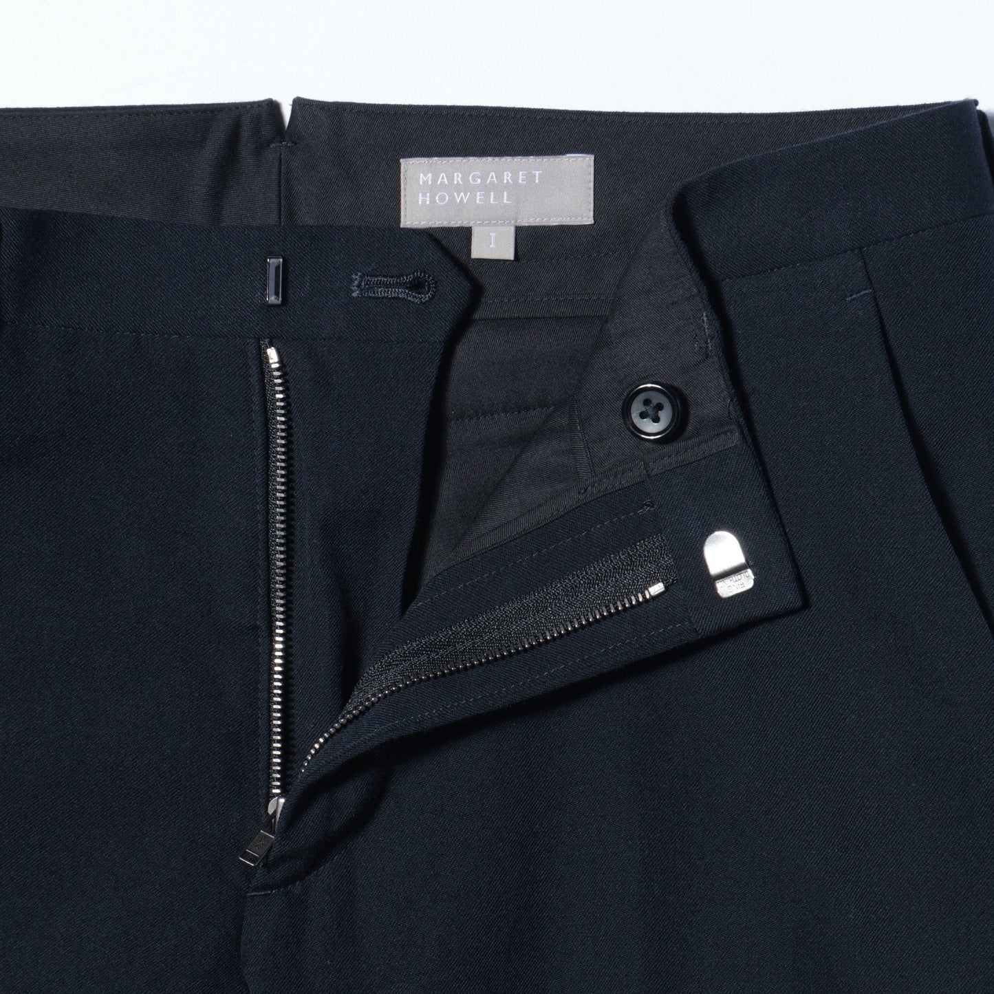 WOOL COTTON GABARDINE TROUSERS