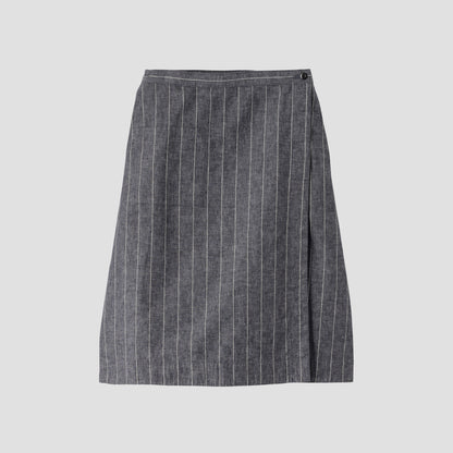 ROUGH COTTON LINEN SHIRTING SKIRT