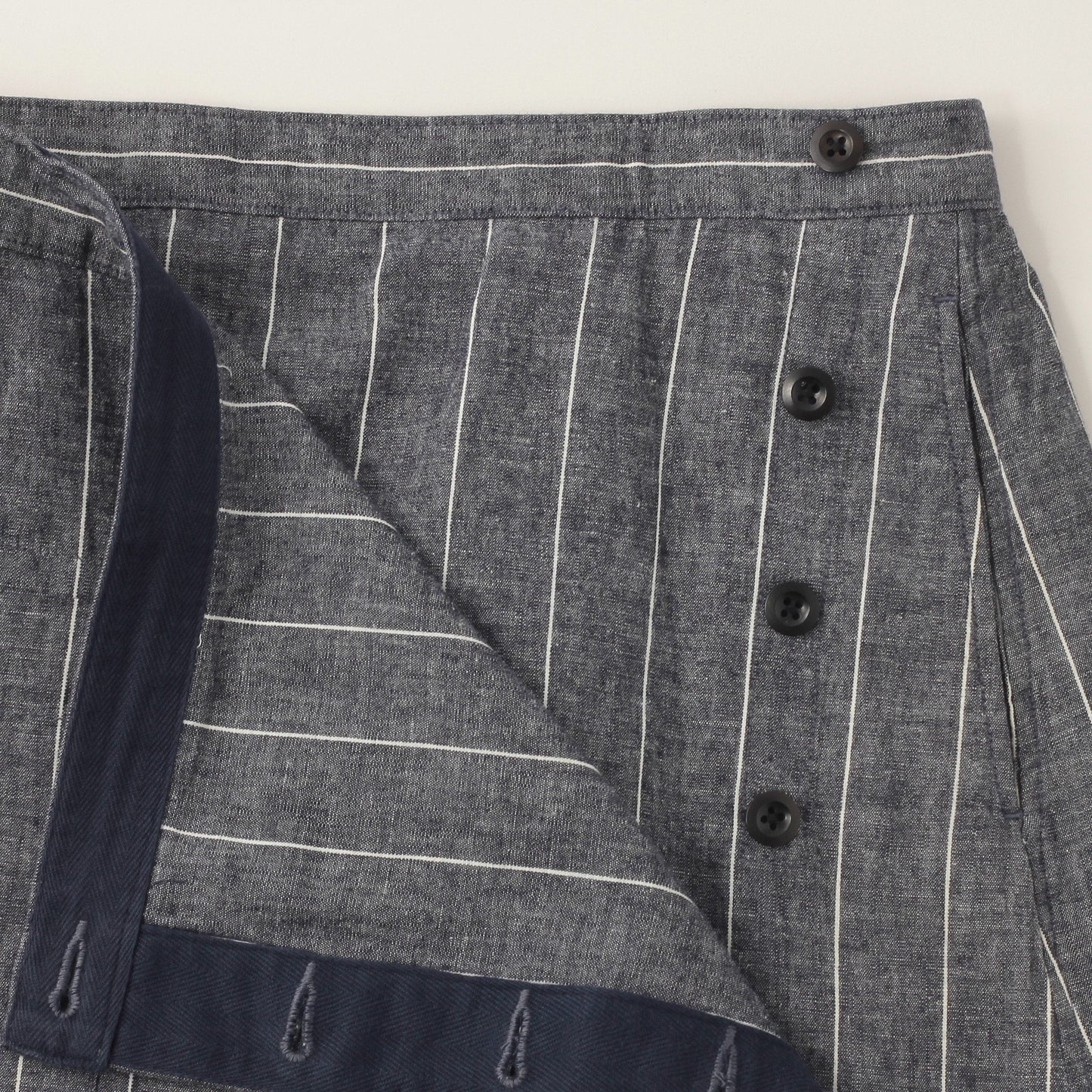 ROUGH COTTON LINEN SHIRTING SKIRT