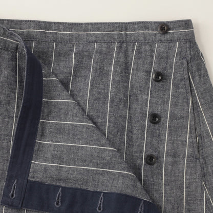 ROUGH COTTON LINEN SHIRTING SKIRT