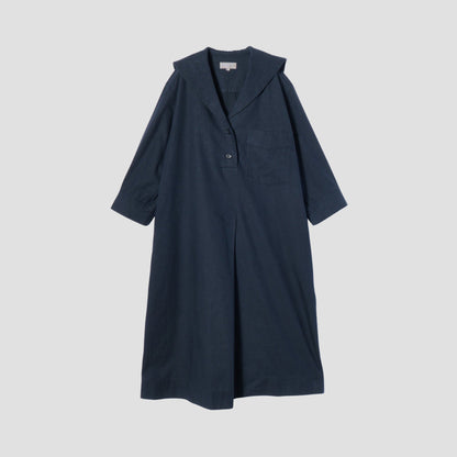 YARN DYE LINEN COTTON TWILL DRESS