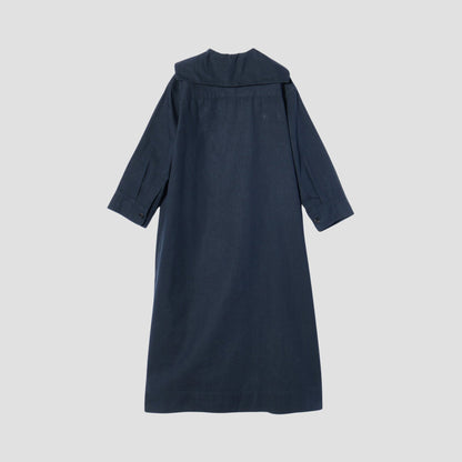 YARN DYE LINEN COTTON TWILL DRESS