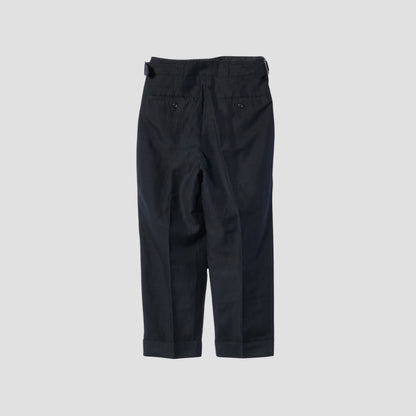 LINEN WOOL TWILL TROUSERS