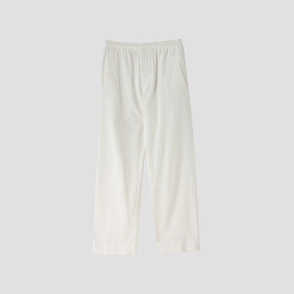 LINEN COTTON TWILL TROUSERS