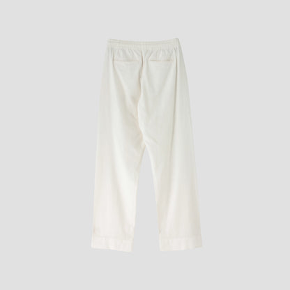 LINEN COTTON TWILL TROUSERS