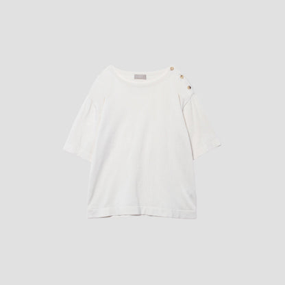 COTTON BOAT NECK T KNIT