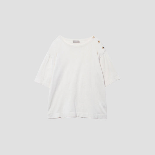 COTTON BOAT NECK T KNIT