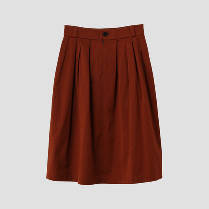 WASHED COTTON SATEEN SKIRT