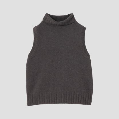 SLEEVELESS TURTLE NECK KNIT
