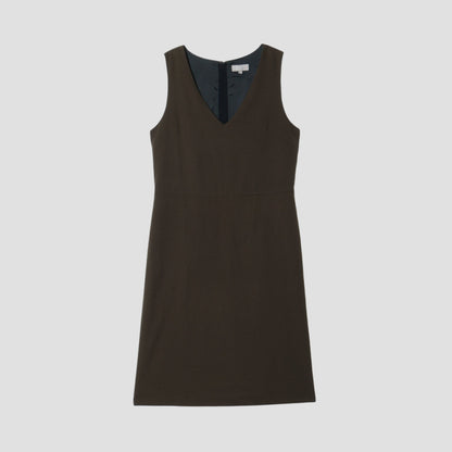 MILLED WOOL TWILL DRESS