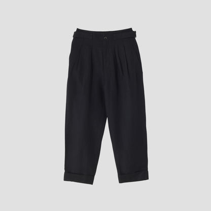 LINEN WOOL TWILL TROUSERS