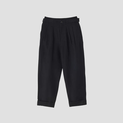LINEN WOOL TWILL TROUSERS