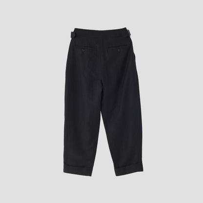 LINEN WOOL TWILL TROUSERS