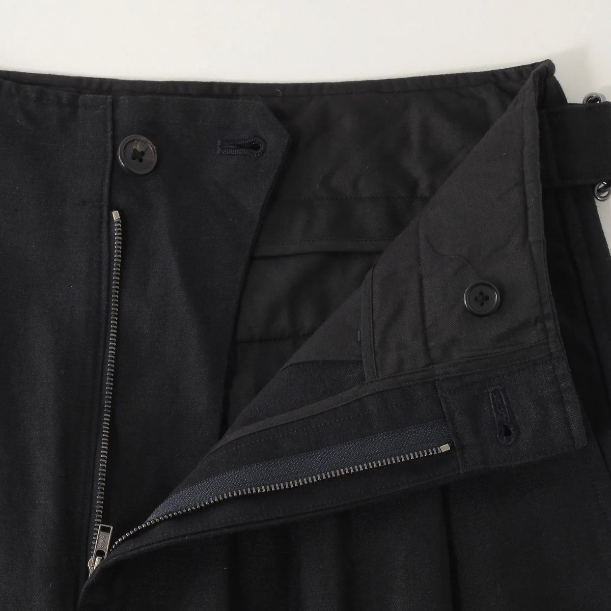 LINEN WOOL TWILL TROUSERS