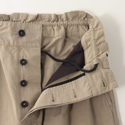 COTTON LINEN PLAIN WEAVE TROUSERS
