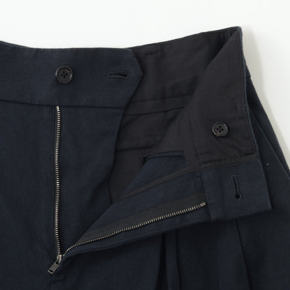 YARN DYE HEAVY COTTON TWILL TROUSERS