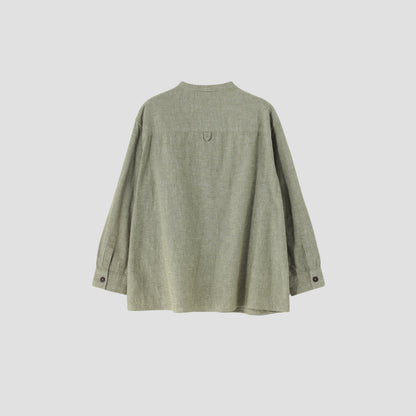 COTTON LINEN CHAMBRAY SHIRT