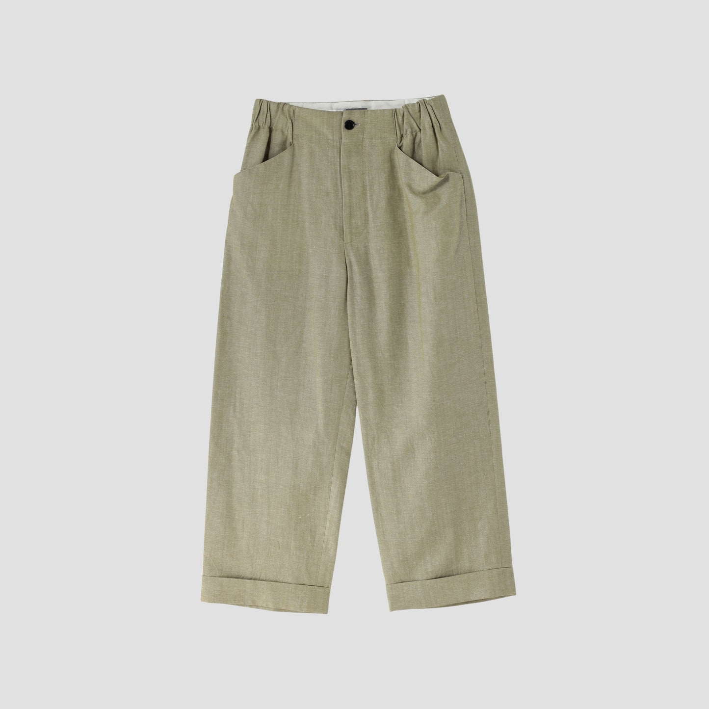 WOOL LINEN HOPSACK TROUSERS
