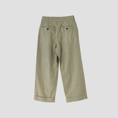 WOOL LINEN HOPSACK TROUSERS