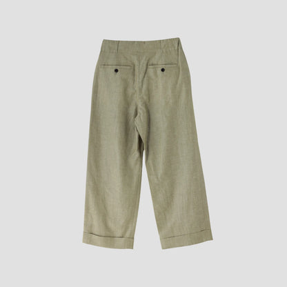 WOOL LINEN HOPSACK TROUSERS