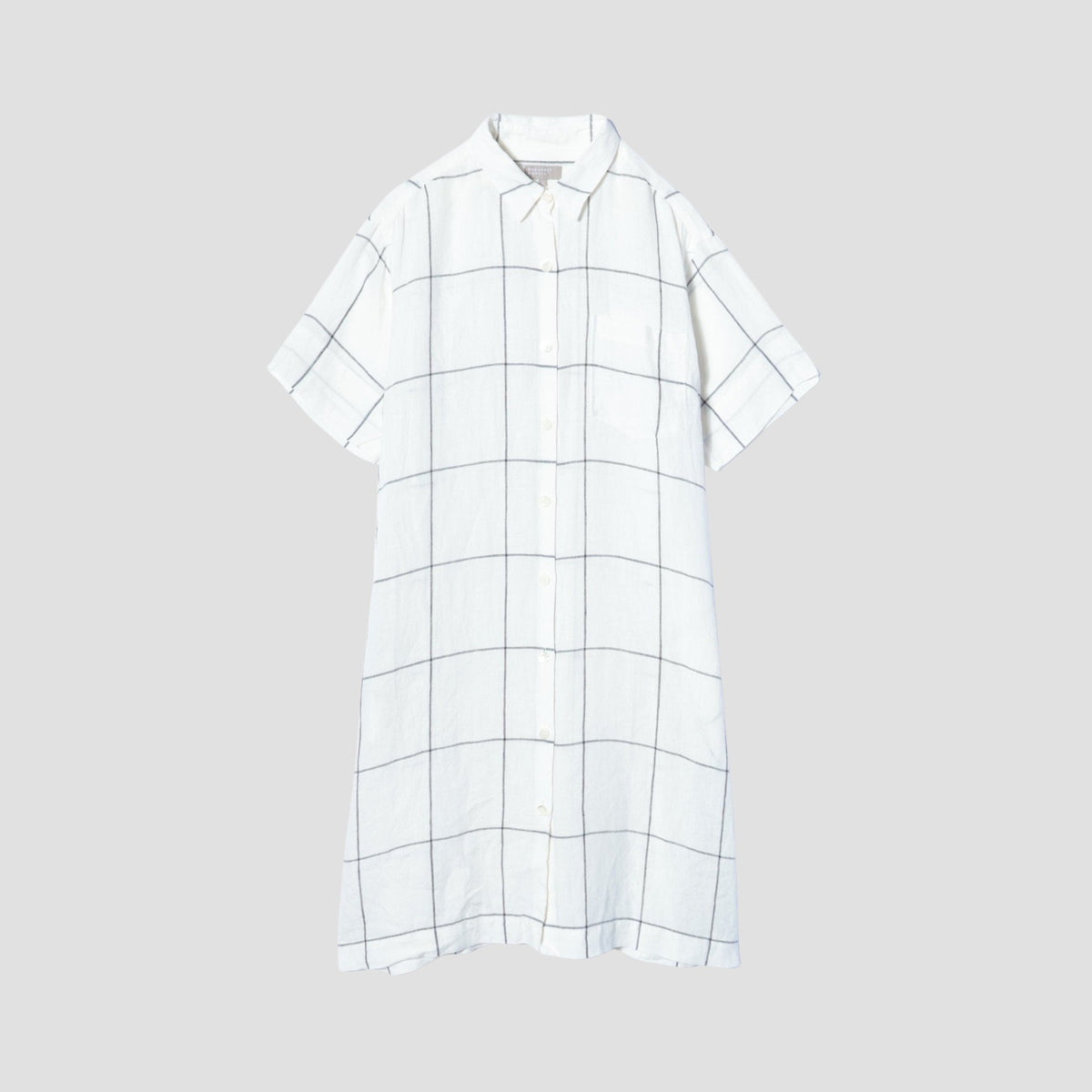LARGE WINDOWPANE LINEN DRESS
