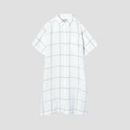 LARGE WINDOWPANE LINEN DRESS