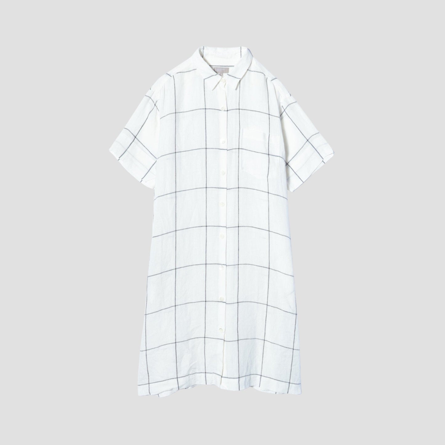 LARGE WINDOWPANE LINEN DRESS