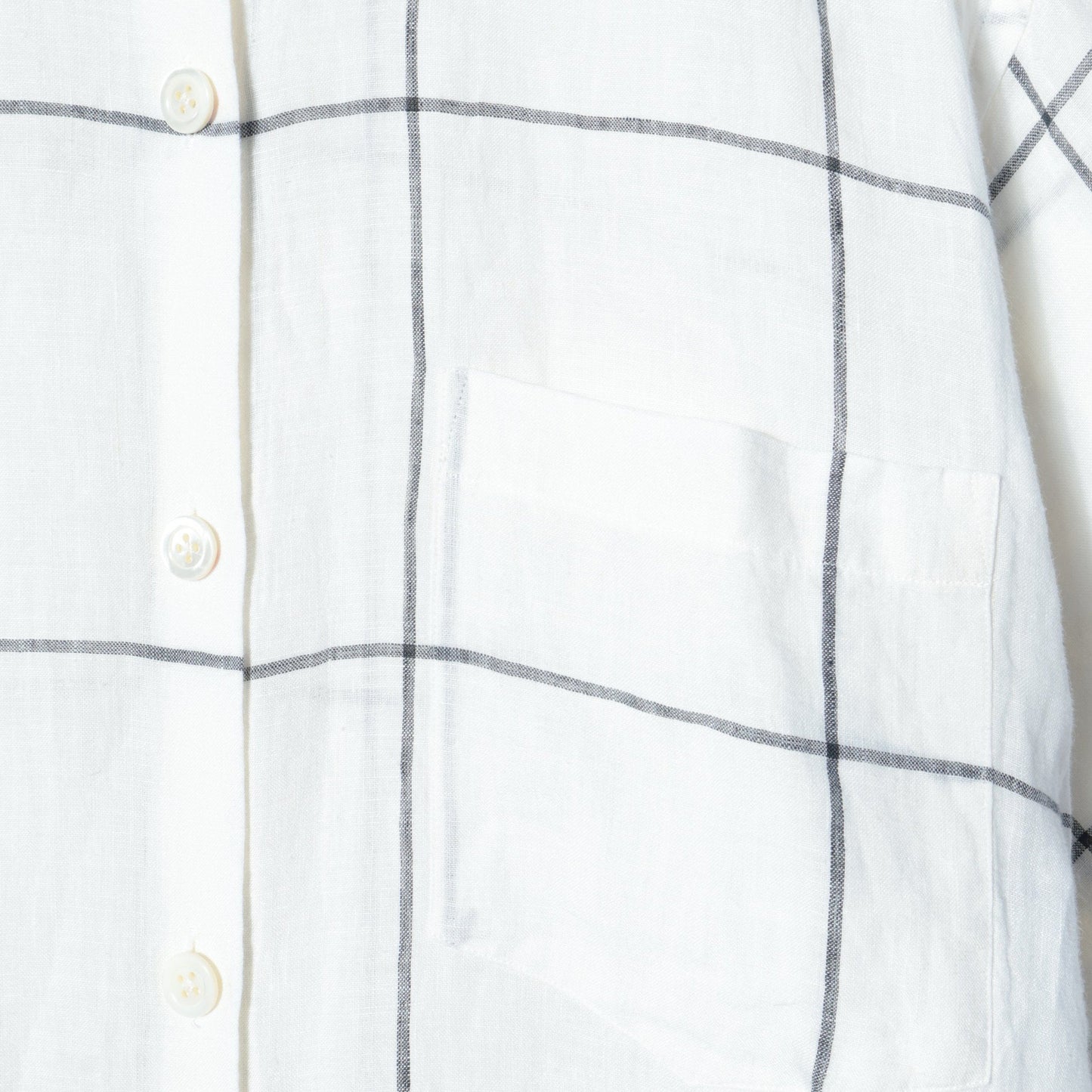 LARGE WINDOWPANE LINEN DRESS
